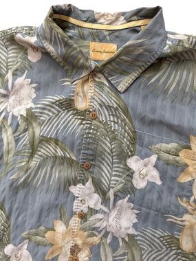Tommy Bahama Silk Button Up Short Sleeve Shirt Sz XXL Hawaiian Floral Print Mens